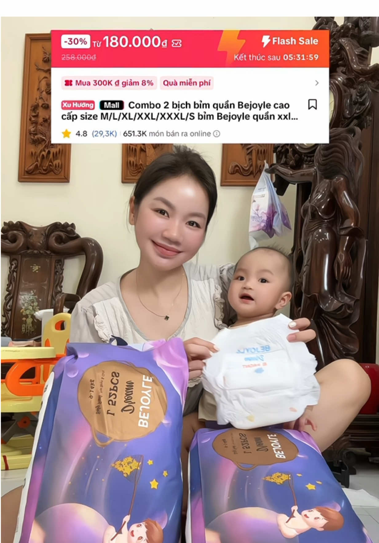 Bỉm bình dân mà ok lắm nè các mom #thibunfamily #bim #bimbejoyle #bimgiare 