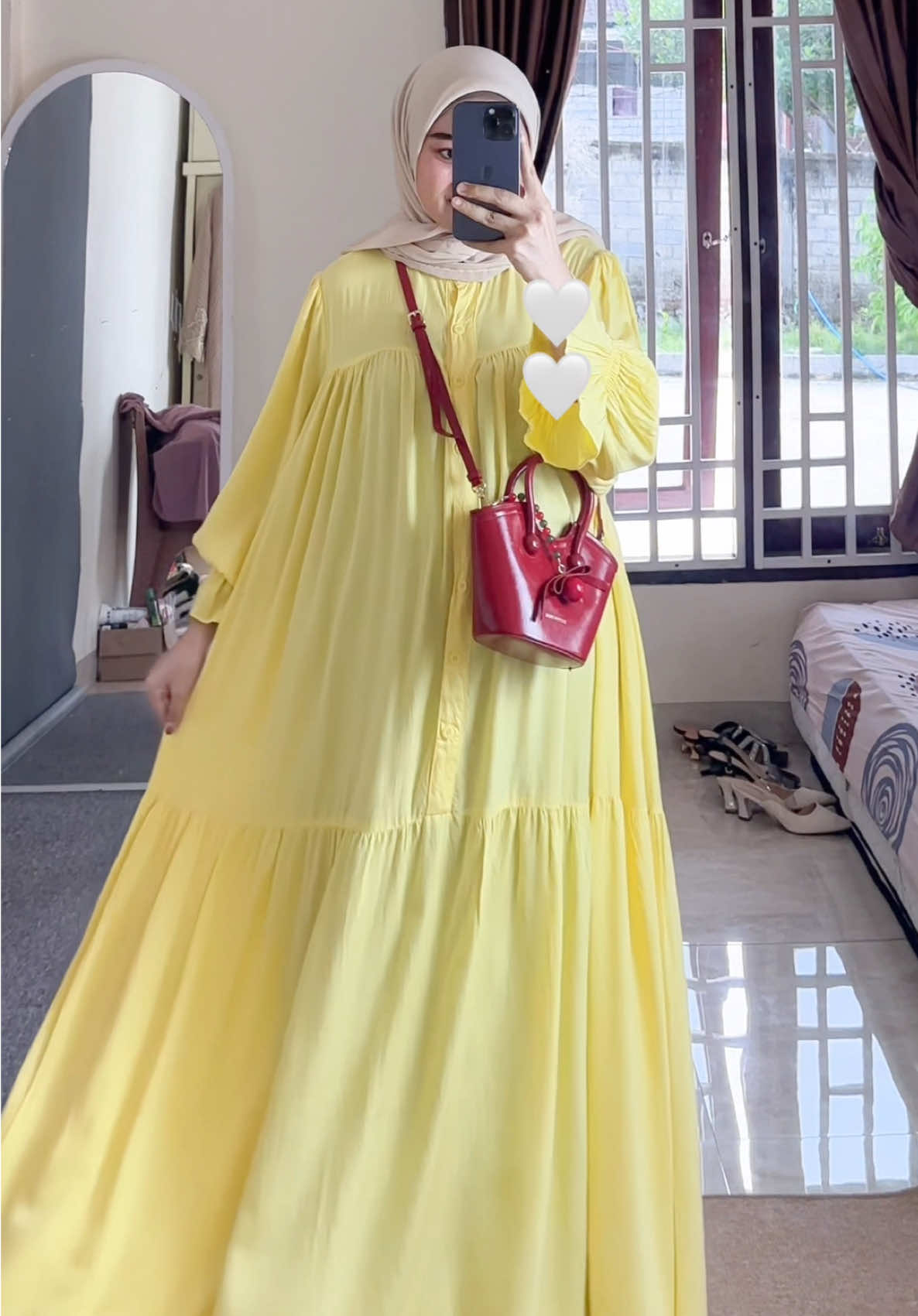 SARAN : UTK TB -+ 150 bisa ambil versi Midi  Sedangkan utk TB 160-170an bisa ambil versi Gamis . Nyaman bgtttt MasyaAllah😍