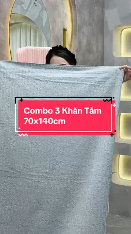 Combo 3 Khăn Tắm 70x140cm #cohuyentaphoa #xuhuong 