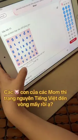 Các Mom nên cho các con thi trạng nguyên tiếng việt trên ipad hơn hay là máy tính hơn ạ? Em tập đầu con vào lớp 1 nên bỡ ngỡ ghê😌😌😌#cùngconkhônlớn #hanhtrangvaolopmot #trangnguyentiengviet #xuhuongtiktok #xuhuong 