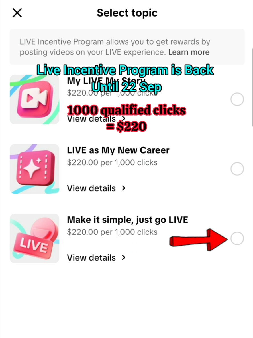 Just go Live #LIVEIncentiveProgram #JustGoLIVE #PaidPartnership 