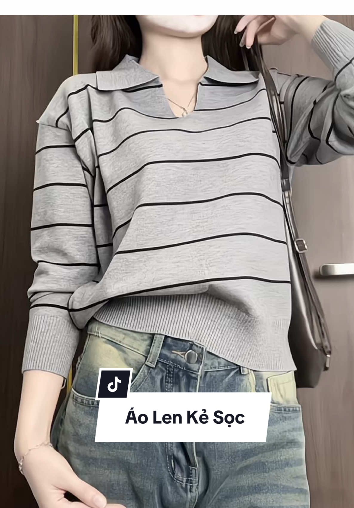 Áo len kẻ sọc ạ 🌹#xuhuong #nganthanthien #vairal #myoutfit #aolen 