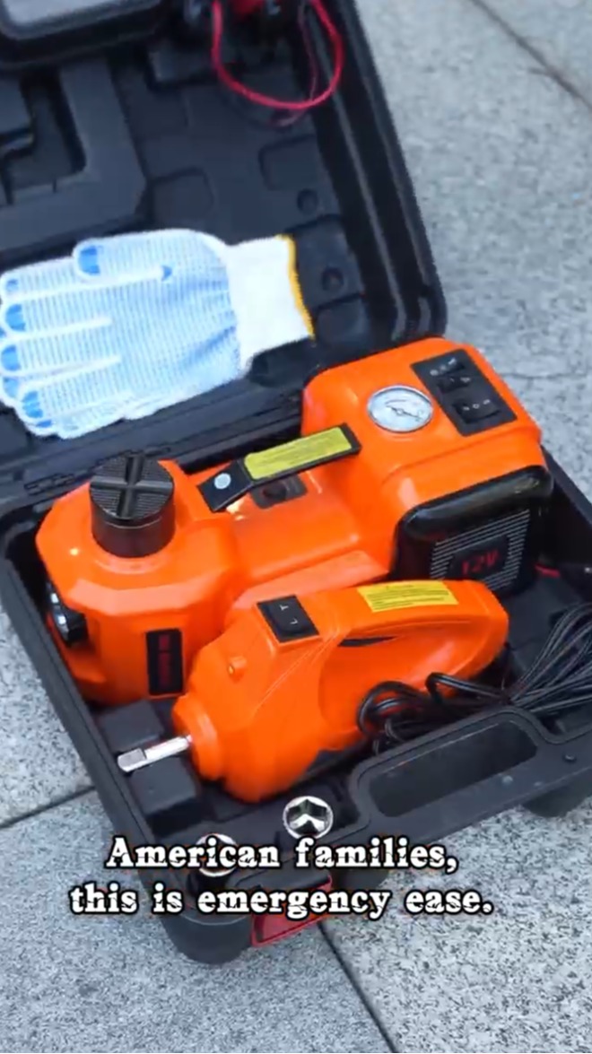 Upgrade your roadside emergency kit with the 5 Ton Electric Hydraulic Car Jack Set, built for power, safety, and convenience. This heavy-duty jack effortlessly lifts vehicles up to 5 tons in minutes with the push of a button. Perfect for SUVs, trucks, and sedans, it comes with an integrated safety system, impact wrench, and multi-function design to handle tire changes and repairs anywhere #truckaccessories #hardwaretools #carparts #electriciantools #tireinflator #automotivetools #portabletireinflator #electricaltools #professionaltools #vehicleaccessories #ElectricCarJack #HydraulicCarJack #5TonCarJack #CarRepairTools #EmergencyCarKit