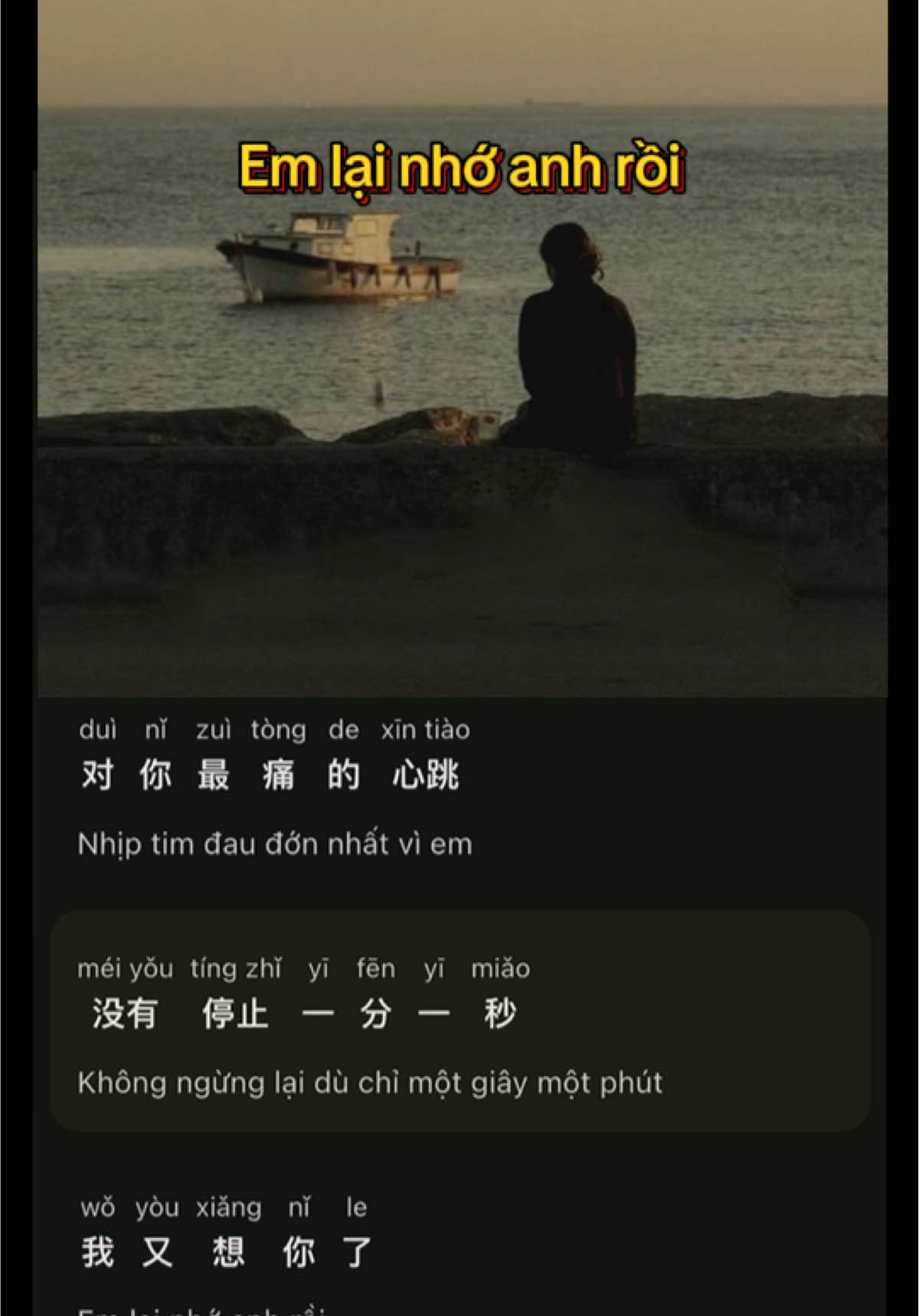 Mỗi ngày một bài hát P35 - 我又想你了 (Em lại nhớ anh rồi) #tiengtrungchonguoimoibatdau #hoctiengtrungquavideo #nhactrunghaynhat #emlainhoanhroi #我又想你了