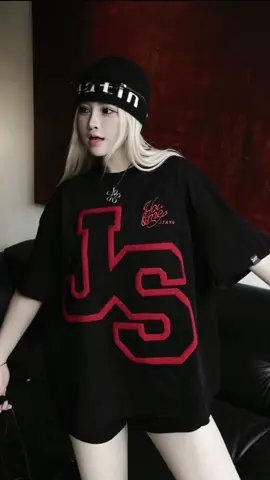 JS TEE BOXY - Áo thun cổ tròn thêu xù JS form rộng nam nữ #outfit #tiktokshop #aothun #boxy #aothunnamnu 