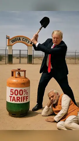Trump Smashes 500% Tariff Cylinder While Modi Chills in India City 😂 | Global Presidents Comedy #foryoupage❤️❤️ #fyp #hailuo02 #hailuoai  #minimax 