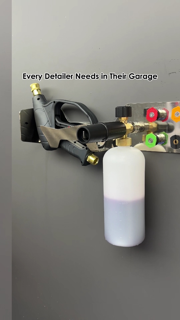 Snow Foam Lance Holder Tool Organizer#cardetailer #cleantool #tiktokmademebuyit #clean #pressurewash #tiktokshop #organizer #foamlance #foamcleaning 