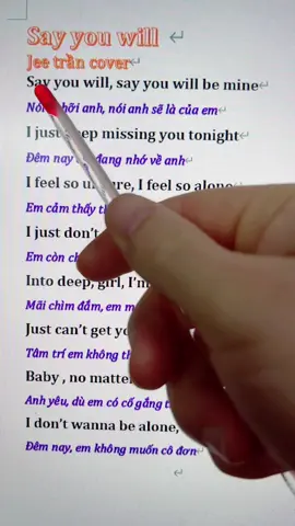 Say you will #lyrics #relax #singing #studyenglish #foryou 