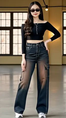 Celana cargo baggy jeans highwaist unisex #celanawanita #celanajeans #celanacargo 