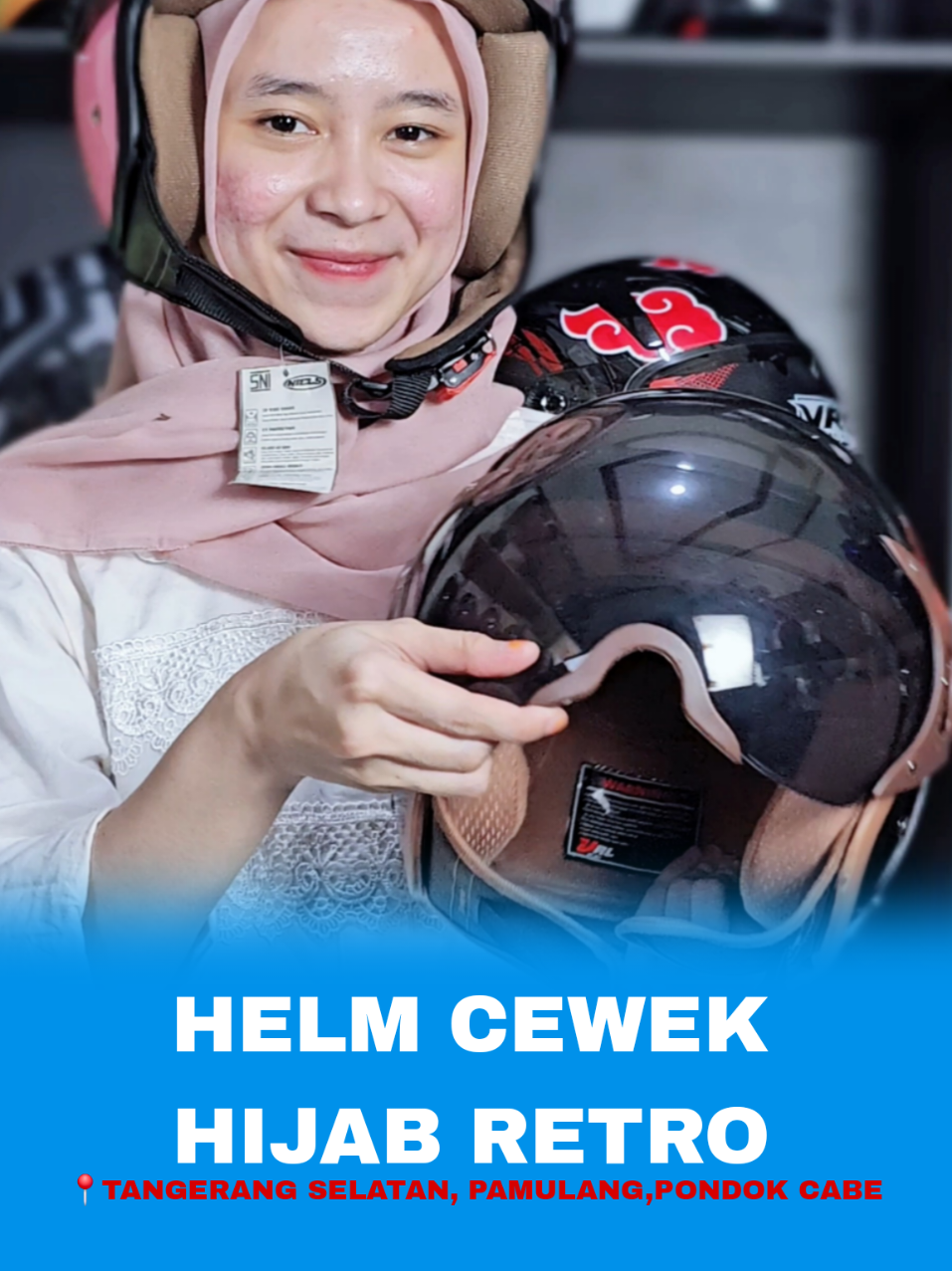 Solusi Untuk Tampil Lebih Elegan Saat Jalan Jalan Bareng Doi Dijalan😊 Helm cewek hijab keren 2025  bogo zamb retro italy. #hijab #HELM #gajiansale #promoguncang1010 #helmhijab 