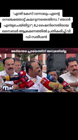 #'എന്ത് കേസ് വന്നാലും എന്റെ നെഞ്ചത്തോട്ട് കയറുന്നതെന്തിനാ.? ഞാൻ എന്തുചെയ്തിട്ടാ''; KJ ഷൈനിനെതിരായ സൈബർ ആക്രമണത്തിൽ പ്രതികരിച്ച് വി ഡി സതീശൻ #VDSatheesan #CyberAttack #KJShine #LDF