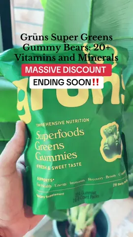 Grüns Super Greens Gummy Bears: 20+ Vitamins and Minerals, Trending products flash sale discount  #tiktokshoprestock #superbrandclub #viralontiktokshop #TikTokShopCreatorPicks #supplements @Grüns  Final price may vary depending on each customers available coupons. Promotion may have ended by the time you see this.