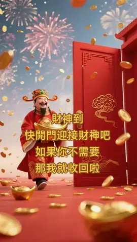 財神到 快開門迎接財神吧 如果你不需要 那我就收回啦#國學文化 #國學 #國學智慧 