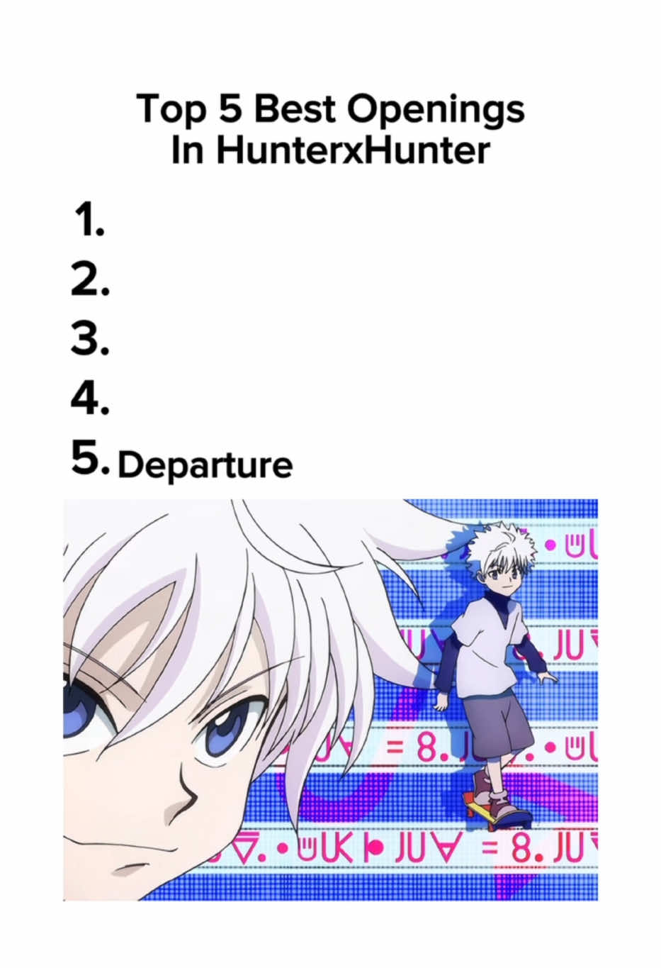 Ranking HxH Openings #anime #hunterxhunter #hxh #animeopening #jankankun 