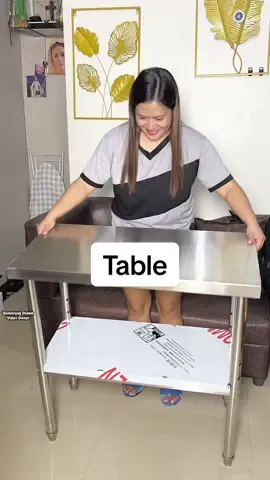 Maganda rin pala yung ganitong table! #table #kitchenorganizer #kitchentable #stainlesssteel 