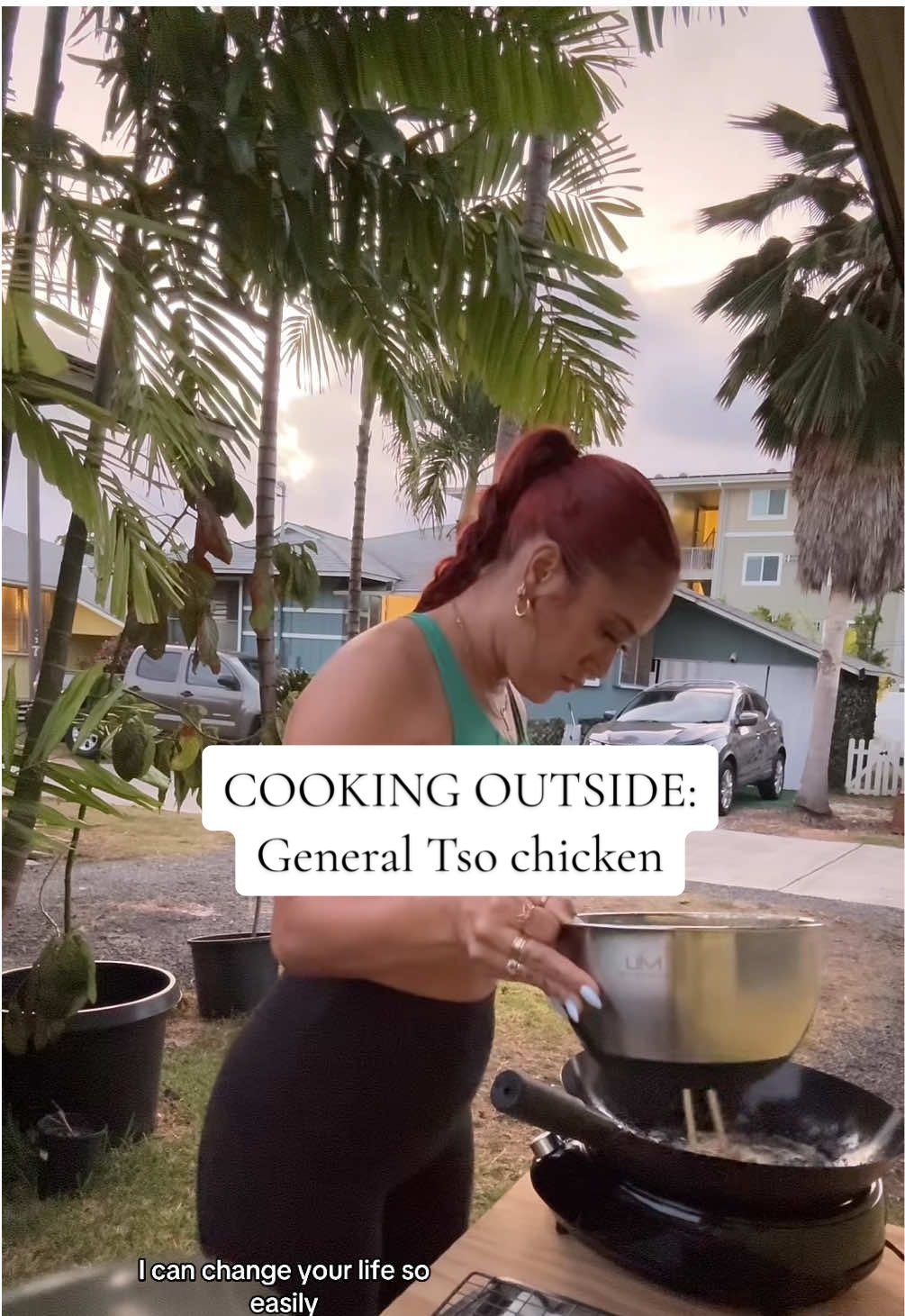 I love cooking outside…especially when I’m frying things ‘cause that smell in the house is a negative😆 Cooking some General Tso Chicken for the first time in my new induction wok from @Costco Wholesale & SHE GO! #costco #cooking #hawaii #frying #cookingtiktok 