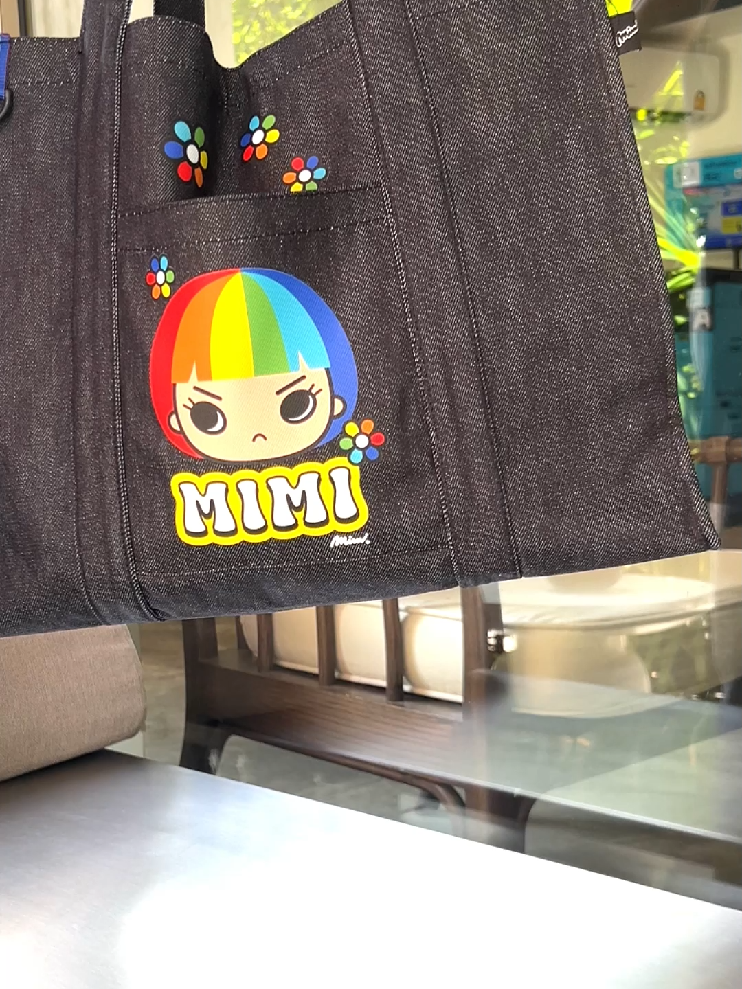 Grab from the Mimi Tote Wide Black → tell us your Mood 🌈  #MimiDenimToteBag  #Mimi #Mimigirl