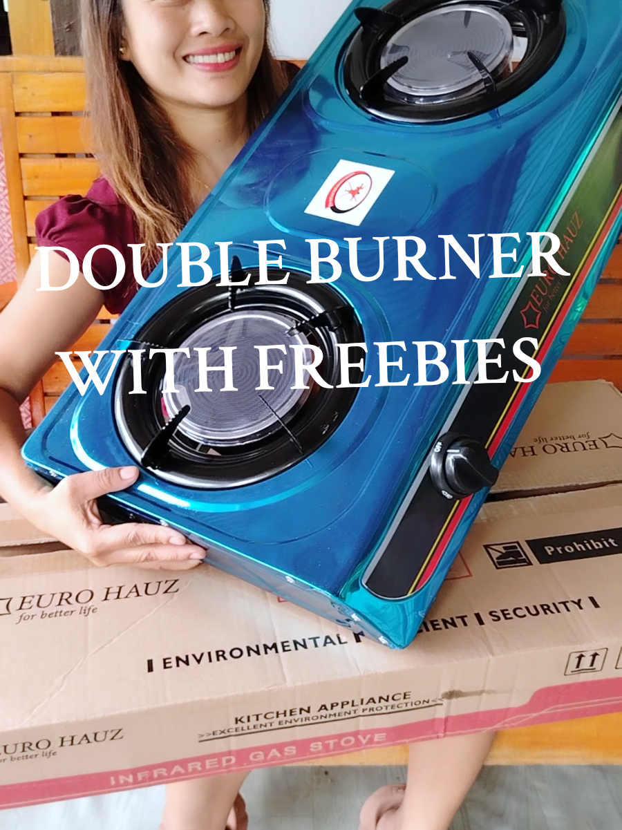 EURO HAUZ double Burner with Freebies #burner #eurohauz #doubleburner #gasstove#kitchenappliance 
