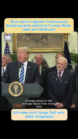 Achte auf die Körpersprache von Buzz Aldrin (NASA Apollo 11 Astronaut), wenn Donald Trump über die Erforschung des Weltraums spricht.  #flatearthclub #flatearth #flacheerdeclub #nasatäuschung #buzzaldrin 