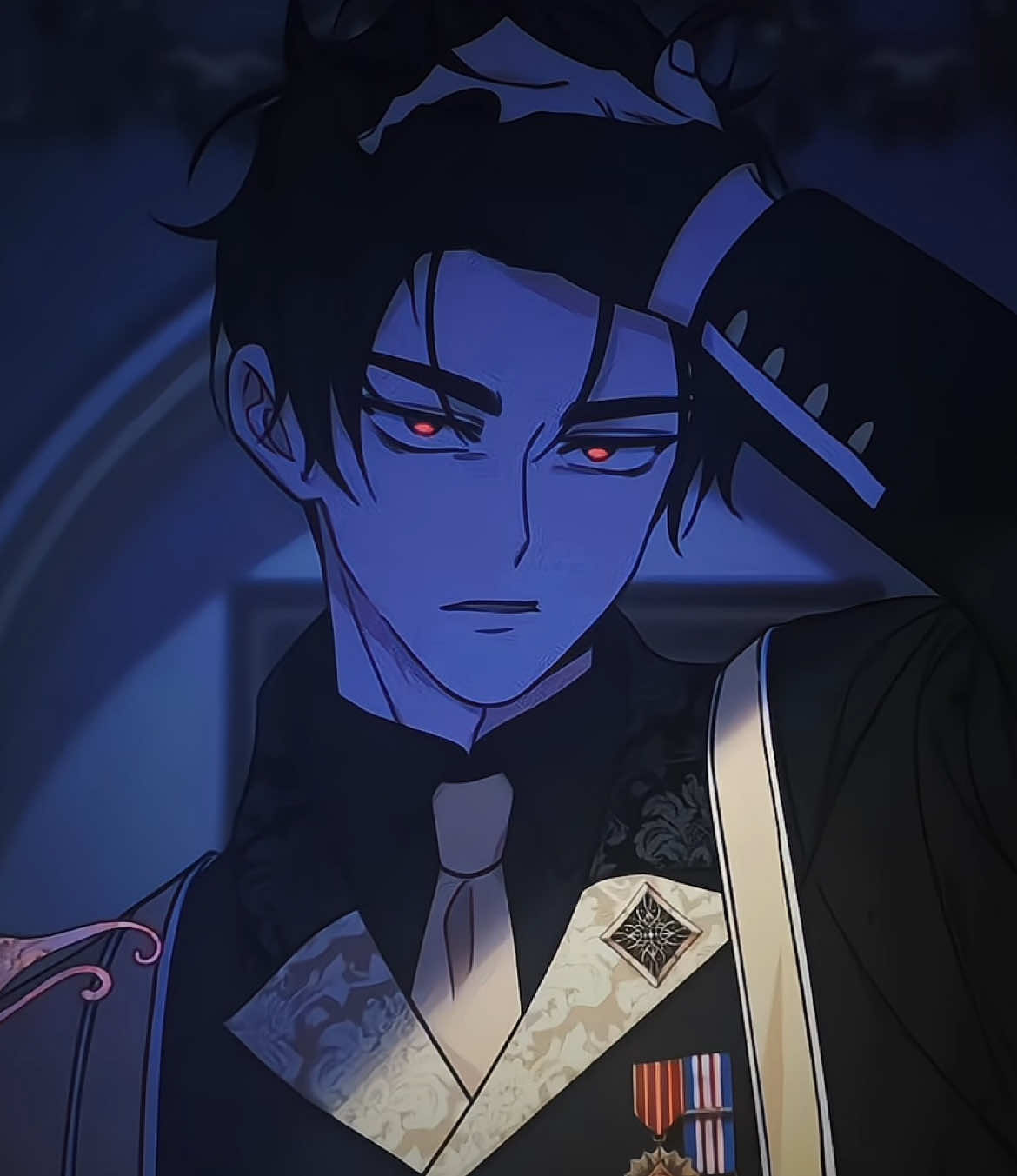 black hari and red eyes 🙂‍↕️🤝🏻  i love how their eyes glow in the dark.  . . #lordbabyrunsaromancefantasywithcash #thebabyfairyisavillain #manhwa #manhwareccomendation #fyp 