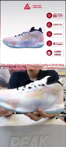 Giày bóng rổ Nam Outdoor Tachi Cavalry 4 chính hãng. Đi nhẹ, thoáng khí, đệm lót êm ái, đế chắc chắn bám sân, bám sàn. #giaybongro #peak #giaythethao #tiktokshopthoitrend #xuhuong 