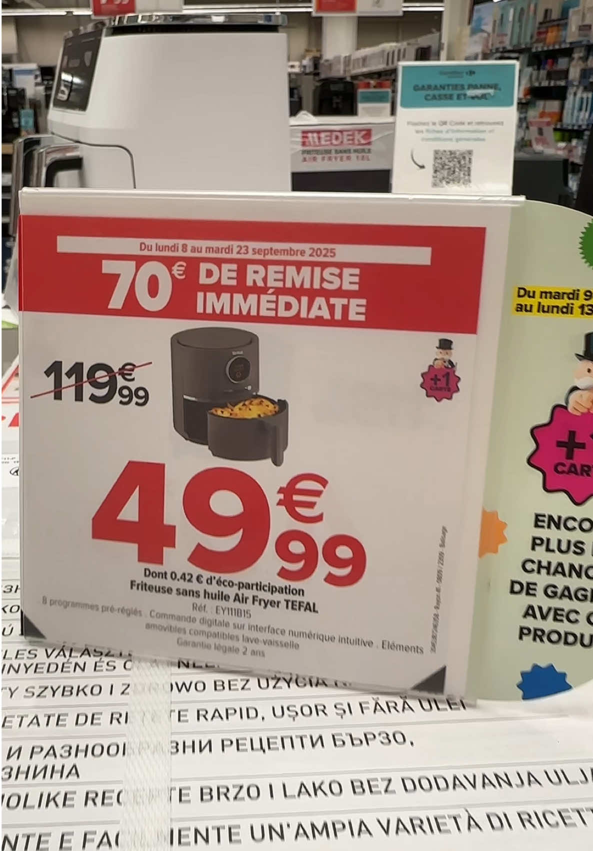 -70% sur l’air fryer Tefal ! 🥸 #carrefour #fyp #pourtoi #anniversaire #grandjeumonopoly 