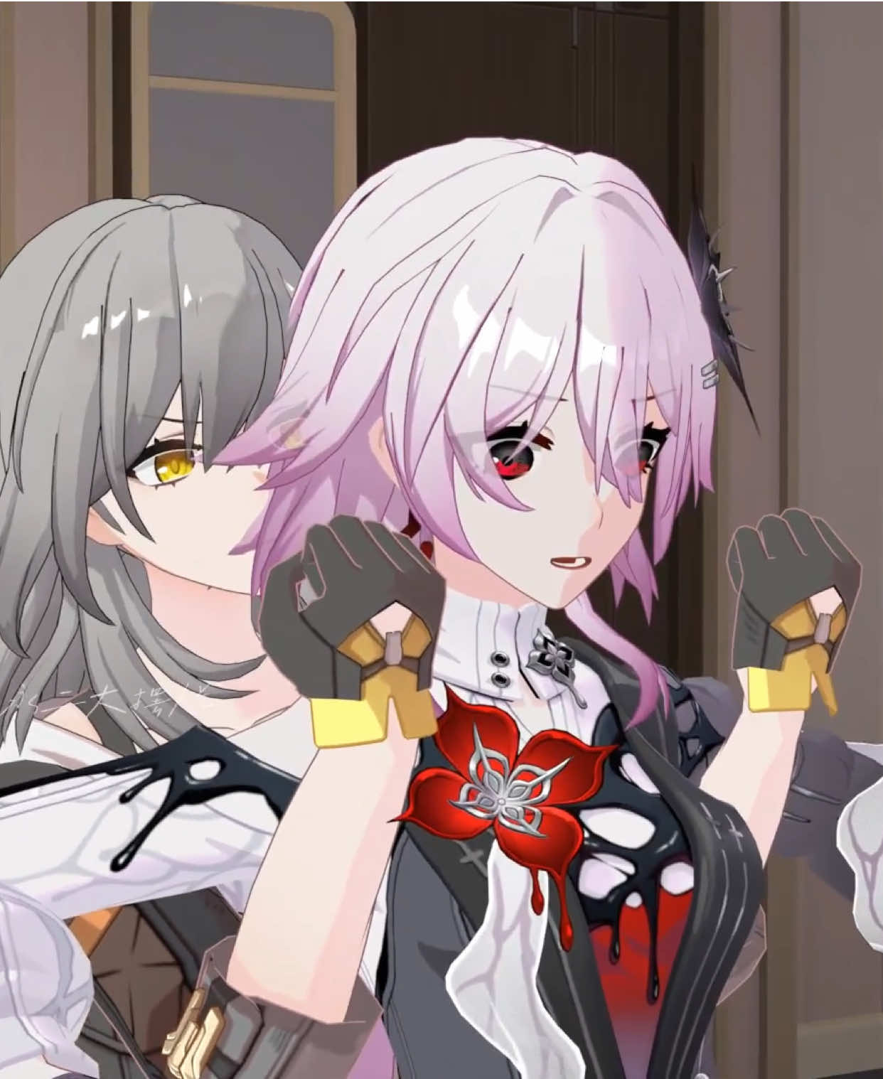 Stelle: You don't look very smart either,Evernight... 🤔- Cre: In Video #hoyoverse #Evernight #march7th #HonkaiStarRail #jyf 