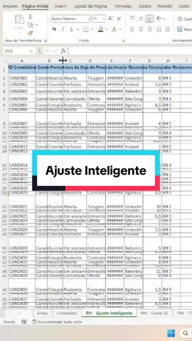 ✨ Ajuste Inteligente no Excel: adeus colunas e linhas bagunçadas! Com um clique você organiza tudo rapidinho e deixa sua planilha muito mais profissional. 🚀 👉 Já usava essa função ou acabou de descobrir? #Excel #AjusteInteligente #DicasDeExcel #ExcelAvançado #Planilhas     