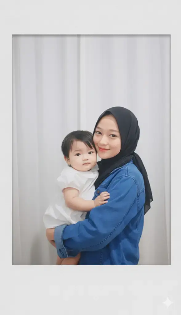 Allahumma'bariik 🌹  Foto masa kecil: kenangan. Foto masa sekarang: perjuangan. Dua-duanya sama-sama penting dalam perjalanan hidup✨