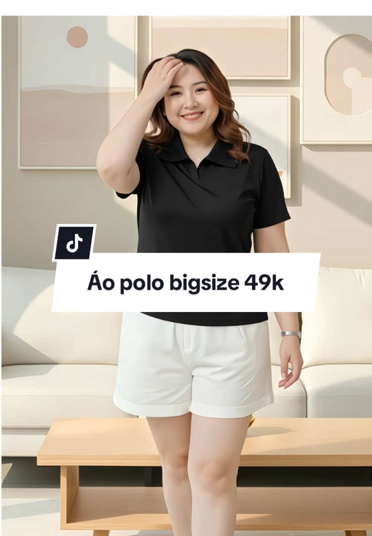 Áo polo bigsize 49k mặc gọn dáng #thoitrangnu #aopolonu #aopolobigsize #thoitrangbigsizenu 