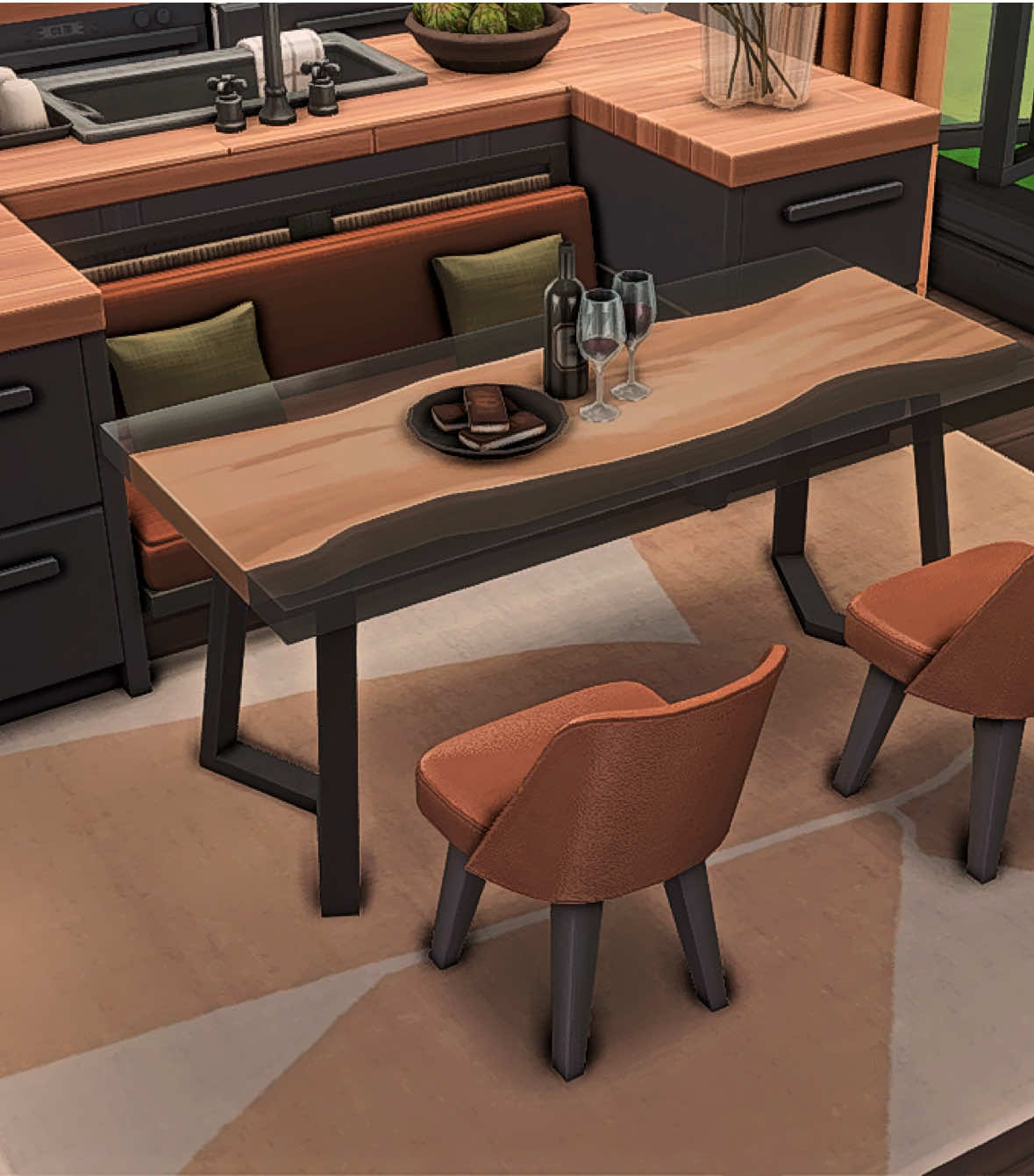 A sleek black kitchen that’s all about style and vibes 😍 Perfect for your Sims 4 modern build 🏡✨ #Sims4Builds #Sims4Kitchen #ModernKitchen #HomeDecor #InteriorDesign  