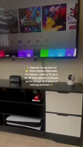 ✨ Upgrade your living room with style & function! ✨ This 140cm Modern Minimalist TV Cabinet fits TVs up to 65