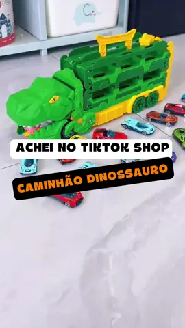 Dinossauro que se transforma em pista de corrida #brinquedos #carros #diadascrianças #tiktokshopbrasil 