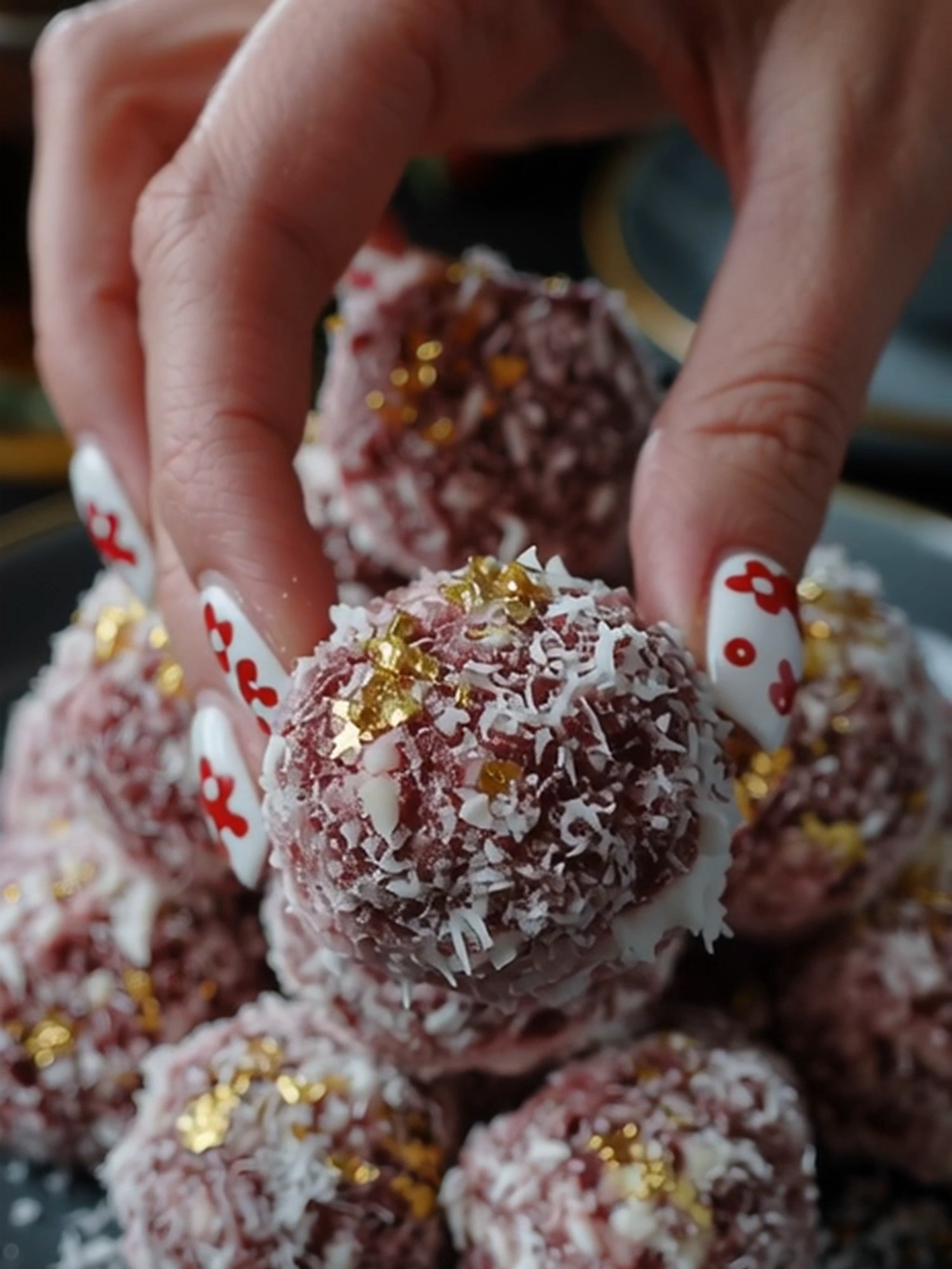 Mini Beetroot & Goat Cheese Snowballs #fyp