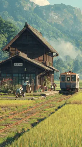 あの日見た景色、あの時すれ違った人、小さな駅舎は今も静かに語りかけてくる。 The scenery I once saw, the people I once passed by, the little wooden station still whispers their stories. #昭和 #ノスタルジー #昭和レトロ #リラックス #電車 #懐かしい風景 #懐かしい風景 #昔の写真 #心の旅 #癒し動画 #foryou #nostalgia #relax #AI #anime 