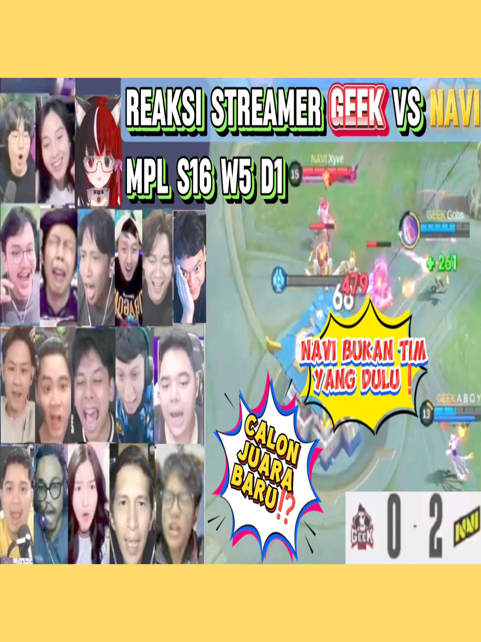Dulu Cupu Sekarang Suhu🙀 Reaksi Streamer GEEK VS NAVI | MPL S16 W5 D1 #mpls16 #geek #navi #MLBBNEXT2025 #NEXTJagoanMabar 