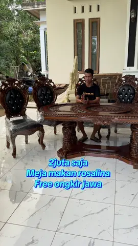Bahan kayu jati tua 6 kursi harga 14juta dp 2juta free ongkir jawa #mejamakan #furniture #biomebeljepara 
