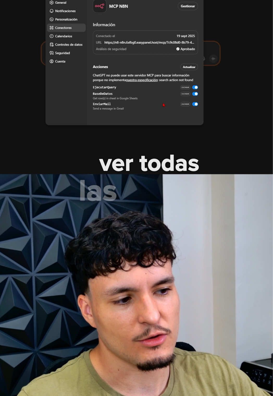 Conéctate a cualquier aplicación con ChatGPT, en un click! 🤖 #automatización #iaparaempresas #n8n 