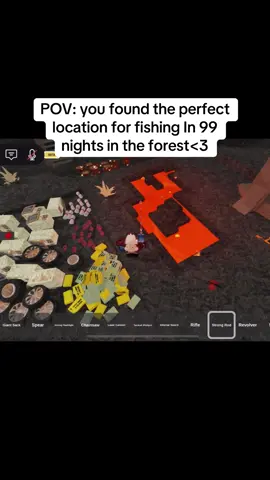 my new fav spot for fishing<3 volcanic biome update | 99 nights in the forest #99nightsintheforest #99nitf #robloxfyp
