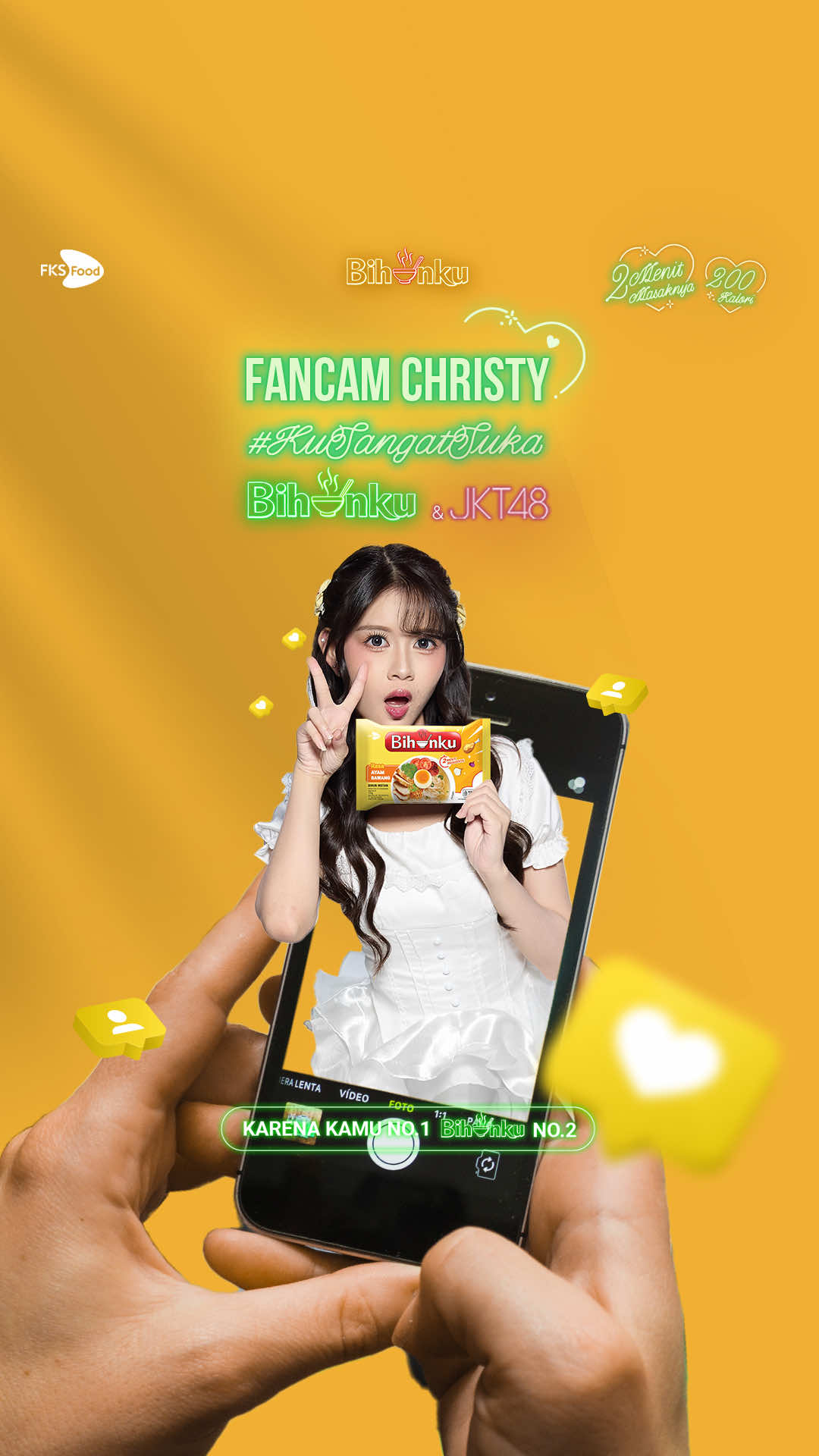 ✨Christy JKT48 Fancam Alert✨ Fancam @christy🐟 yang udah ditunggu-tunggu akhirnya hadir juga nih! 🤍 Hunnies dan Christyzer, udah siap terpesona belum lihat Christy? 🫶 Apalagi kali ini Christy tampil cantik sambil pegang Bihunku rasa Ayam Bawang yang penuh kehangatan & kenyamanan 🍜 Cocok banget deh sama vibes Christy 😍 Setelah lihat fancamnya, sekarang waktunya Christyzer dan Hunnies ikutan #KuSangatSukaBihunku dance challenge biar makin seru! 💃🕺 Merchandise spesial Bihunku x @JKT48 siap jadi milik kamu ✨ Detail & mekanisme ada di @bihunkuid ya 🫰🏻 #KuSangatSukaBihunku #BihunkuxJKT48 #BihunkuNewEra #KuSangatSuka       