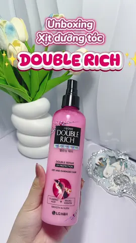 Xịt dưỡng tóc Double Rich 🎀🧴#unboxing #review #tapxaykenh #xitduongtoc #doublerich 