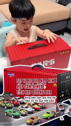 bộ 48 xe đua đựng trong hộp container kiêm đường đua #meotrend #dochoi #set48xentainerotocontainer #xedua #dochoichobe 