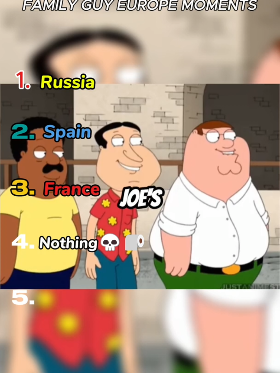 ranking family guy Europe moments 😂🤣 #familyguy #europe #ranking #funny #top5 