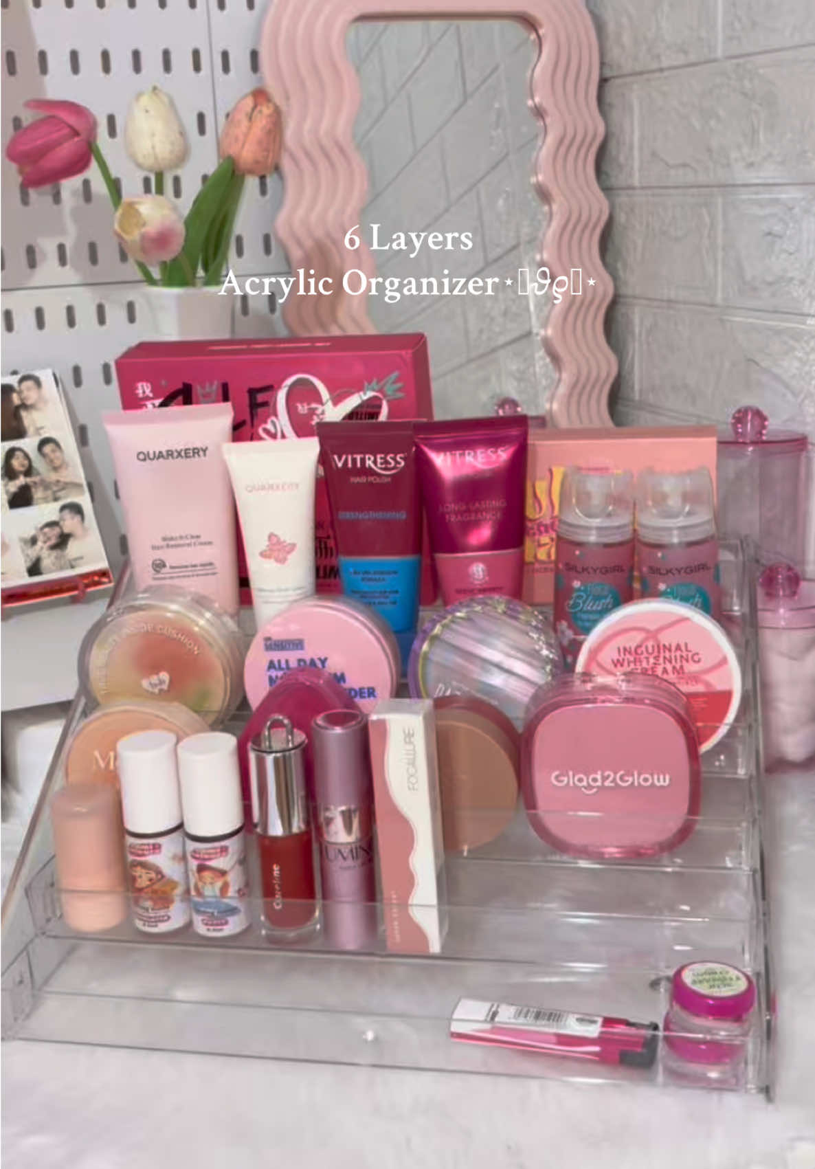 di na mahihirapan maghanap ng mga make up, 6layers na din sya super dami malalagay mga mi!🥰 #makeuporganizer #6layersorganizer #fypシ゚ #tiktok 