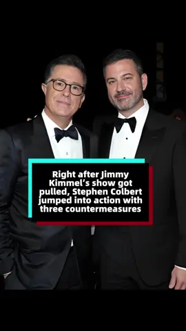 Right after Jimmy Kimmel’s show got pulled, Stephen Colbert jumped into action with three countermeasures. #us #celebrity #entertainment #JimmyKimmel #StephenColbert