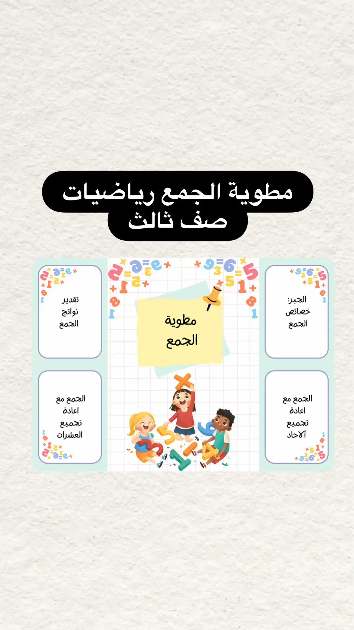 #مطويات #ثالث_ابتدائي #مطويات_رياضيات #رياضيات 