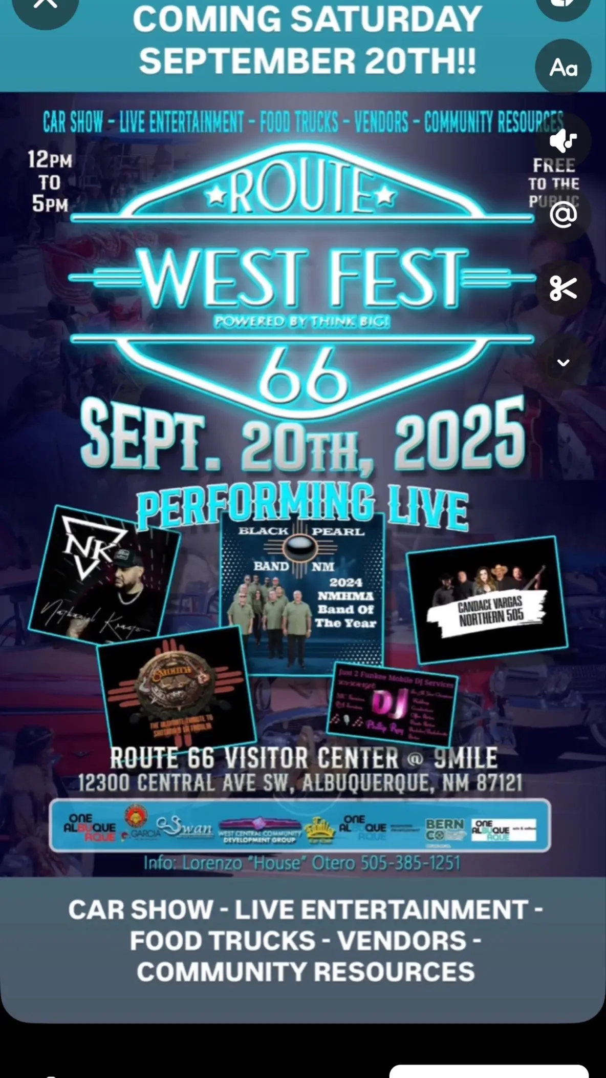 September 20,2025 CAR SHOW - LIVE ENTERTAINMENT - FOOD TRUCKS - VENDORS - COMMUNITY RESOURCES