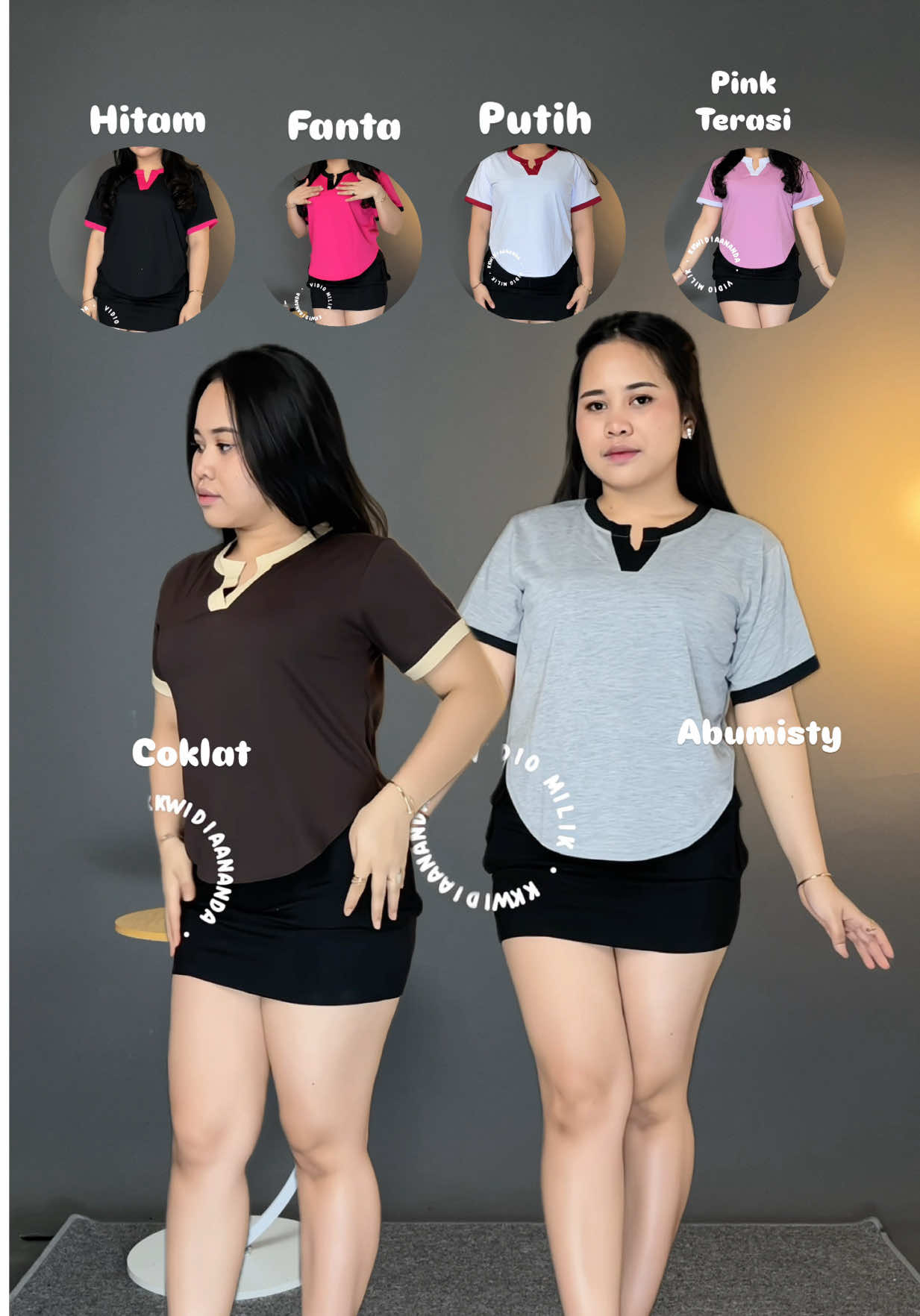 Rekomendasi baju kaos dengan perpaduan warna yg cantik2, cuttingannya bawahnya bentuk oval #kaos #kaosmurah #kaoswanita 