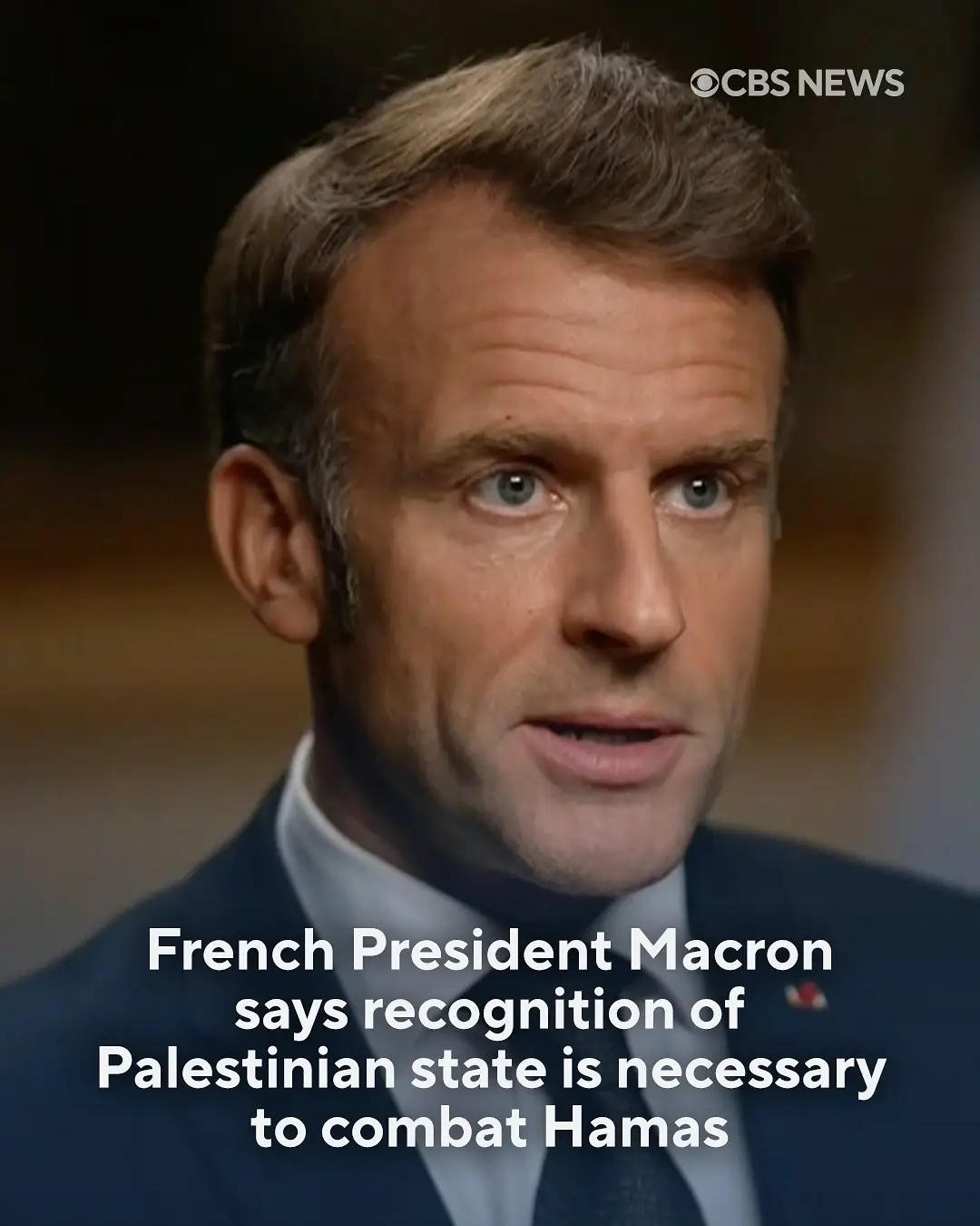 French President Emmanuel Macron pushed back on Secretary of State Marco Rubio's criticism of France's decision to recognize a Palestinian state, telling CBS News that doing so is necessary to combat Hamas. Macron plans to formalize his country's decision at the United Nations General Assembly next week in New York. Macron's decision puts France at odds with the United States, which opposes recognition of Palestinian statehood. Read more in the link in bio and tune in Sunday morning to 