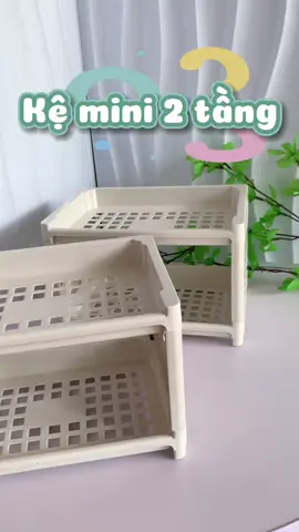Kệ nhựa mini 2 tầng đa năng - để đồ bàn học / phòng ngủ- decor đều xinh xắn gọn gàng tiện lợi . nhỏ nhỏ nhưng để được rất nhiều đồ . nhà có trẻ nhỏ nhiều đồ lặt vặt thì rất cần để gọn gàng và dễ lấy khi cần sử dụng #kệ #mini #ke2tang #xuhuong 